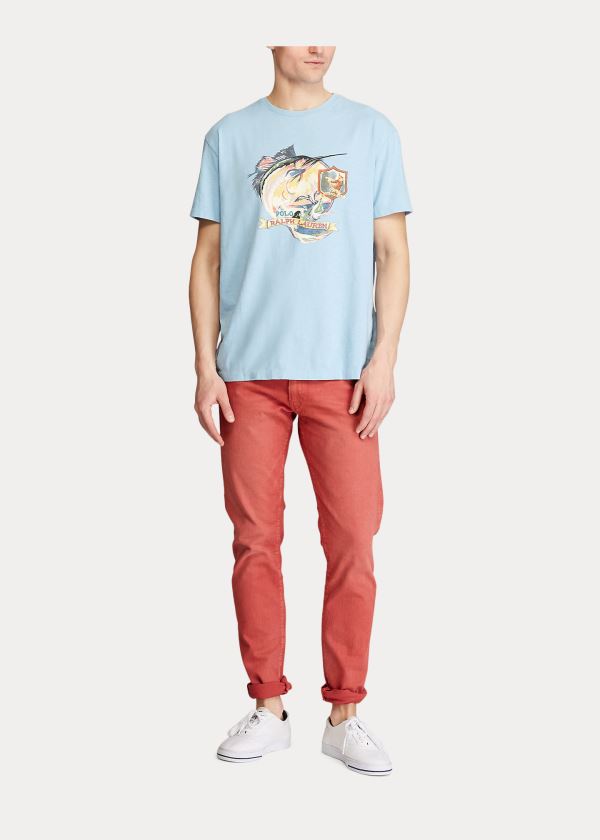 Playeras Polo Ralph Lauren Hombre Azules - Classic Fit Graphic - ZMKXP1052